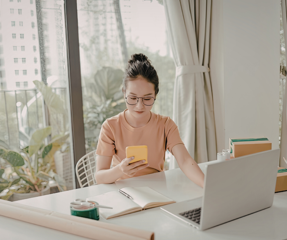 remote worker on a busy work day